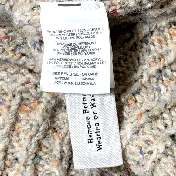 J. Crew Speckled Gray Turtleneck Merino Wool Sweater S - Picture 5 of 6